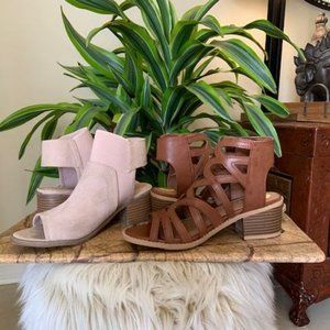 2 Pairs Girls Sandals Pink & Brown size 3 big girl